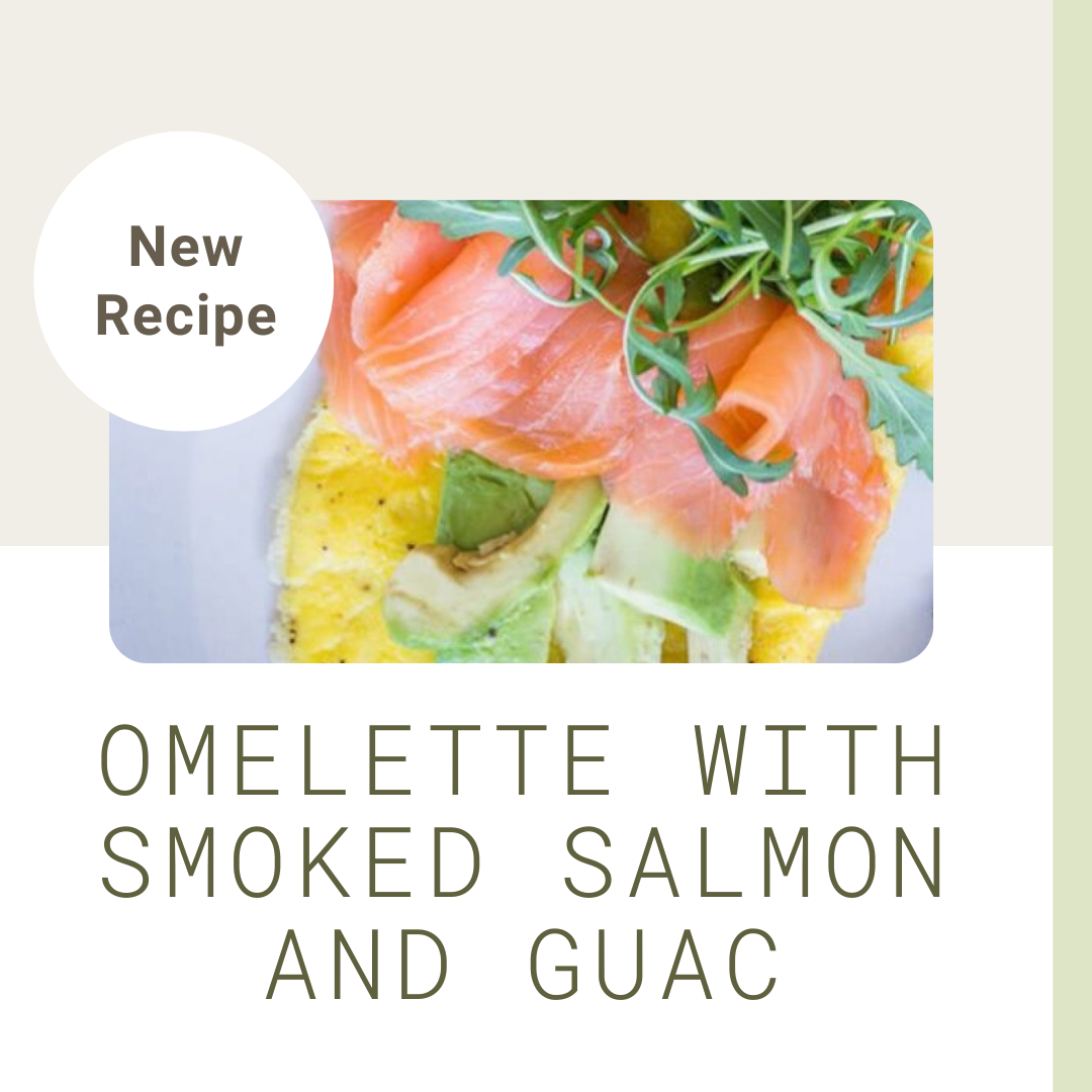 Smoked salmon omelette with guac