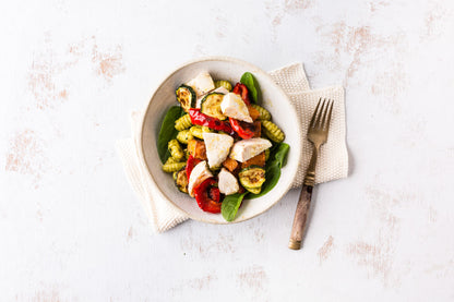 Pesto Chicken and Zucchini Noodles - Low Carbohydrate