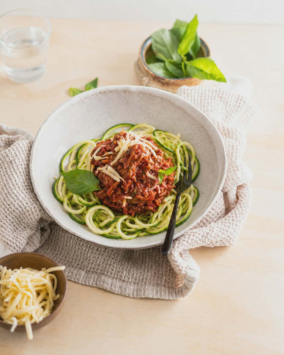 Spaghetti Bolognese with Zucchini Noodles - Low Carbohydrate