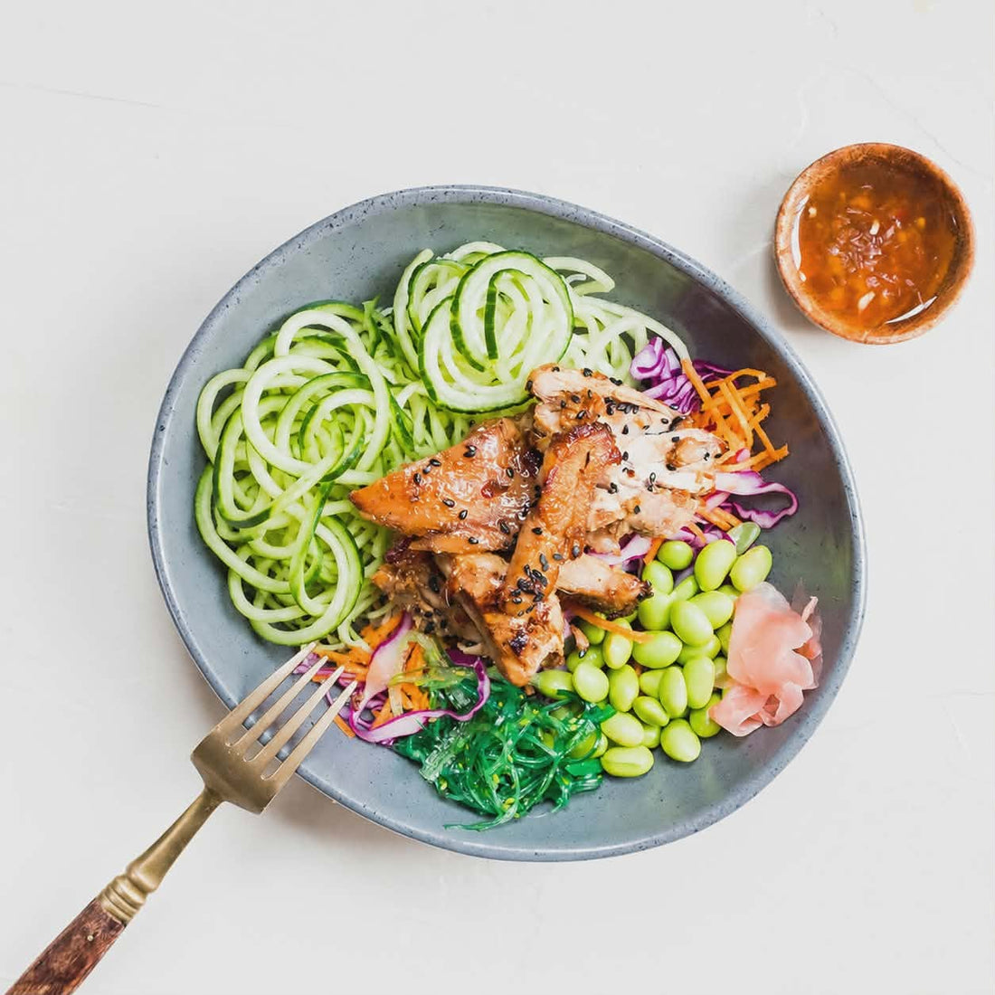 Teriyaki Chicken Poke Bowl - Low Carbohydrate